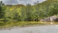 A quiet river backwater on a tropical island.