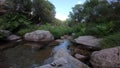 Quiet river lake with slow moving water