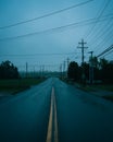 Quiet road on a cloudy morning, North Sydney, Nova Scotia, Canada