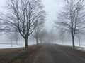 Quiet road on a crisp winter day