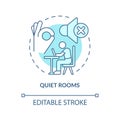 Quiet rooms turquoise concept icon