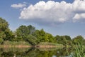 Quiet Ros river in summer, Ukraine Royalty Free Stock Photo