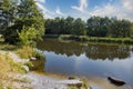 Quiet Ros river in summer, Ukraine Royalty Free Stock Photo