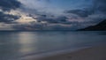 A quiet serene evening on a tropical beach.