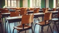 The quiet serenity of an empty classroom awaits the eager minds Royalty Free Stock Photo