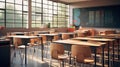 The quiet serenity of an empty classroom awaits the eager minds Royalty Free Stock Photo