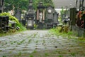 A rainy day on Campo Santo, Sint-Amandsberg, Belgium: historic cemetery