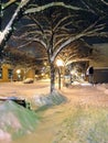 A quiet snowy night along the streets of downtown Kamloops, Brit Royalty Free Stock Photo