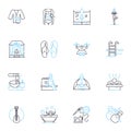 Quiet solitude linear icons set. Tranquility, Solitude, Calmness, Serenity, Peacefulness, Isolation, Seclusion line