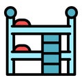 Quiet spaces bunk bed icon color outline vector Royalty Free Stock Photo