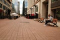A quiet Sparks Street Mall during COVID-19 pandemic
