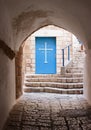 Quiet street in old city Yafo-Israel Royalty Free Stock Photo