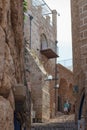 Quiet street in old city Yafo, Israel Royalty Free Stock Photo