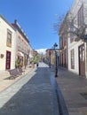 The quiet streets of the island's capital Santa Cruz de la Palma. Vintage balconies, beautiful houses, paving stones