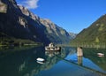 Quiet summer day at lake Klontalersee. Glarnisch, mountain range Royalty Free Stock Photo