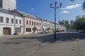 Quiet summer morning on the old city street. Moscow, Russia. Royalty Free Stock Photo