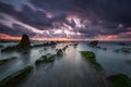 Quiet before sunset at Barrika beach Royalty Free Stock Photo