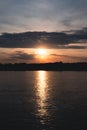 Quiet sunset on Danube river