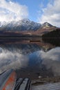 QUIET TIME AT THE LAKE PYRAMIDED LAKE , JASPER NATIONAL PARK Royalty Free Stock Photo