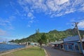 Quiet tranquil Beach Street at seaside town Levuka, Fiji