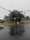 Quiet village with light rain