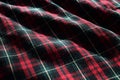 Scottish Tartan Material Fabric with Sunshine and Shadows highlighting Detail, Form and Texture