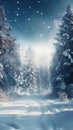 Quiet winter scene Snowfall over an alpine forest with text space Royalty Free Stock Photo