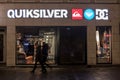 Quiksliver logo on their Munich main shop taken at night.