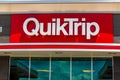 QuikTrip Exterior Facade Brand Signage in White Letters on Red Royalty Free Stock Photo