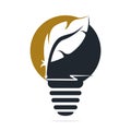 Quill Feather Pen logo vector design. Royalty Free Stock Photo