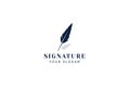 Minimalist Signature Handwriting Logo Design Vector Royalty Free Stock Photo