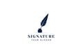 Minimalist Signature Handwriting Logo Design Vector Royalty Free Stock Photo