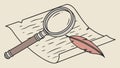 Quill Pen Magnifying Glass and Scroll Learning History, vector design Generative AI Royalty Free Stock Photo