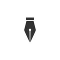 Quill pen black silhoette vector simple icon. Royalty Free Stock Photo