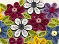 Quilling multicolored flowers