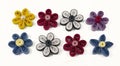 Quilling multicolored flowers