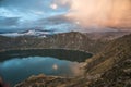 Quilotoa caldera and lake, Andes, Ecuador Royalty Free Stock Photo