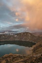 Quilotoa caldera and lake, Andes.