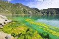 Quilotoa crater lake in the andes mountains of Ecuador