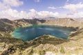 Quilotoa lagoon panorama view