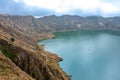 Quilotoa volcanic lake in Ecuador in South America