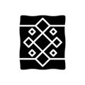 Black solid icon for Quilt, blanket and cover