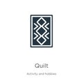 Quilt icon vector. Trendy flat quilt icon from activity and hobbies collection isolated on white background. Vector illustration