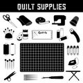 Quilt Supplies and Tools for Do It Yourself Sewing Royalty Free Stock Photo