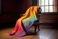 quilted blanket draped over a chair