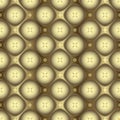 Quilted gold 3d seamless pattern. Waffle greek golden background. Ornamental repeat glow vector backdrop. Luxury surface quilted
