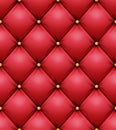 Quilted Pattern Vector. Red Leather Upholstery Background For A Luxury Decoration. Seamless Royalty Free Stock Photo