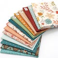 Quilters fabric collection isolated on transparent background Royalty Free Stock Photo