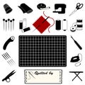 Quilting Tools and Supplies Royalty Free Stock Photo