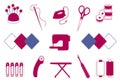 Quilting & Patchwork Icons Royalty Free Stock Photo